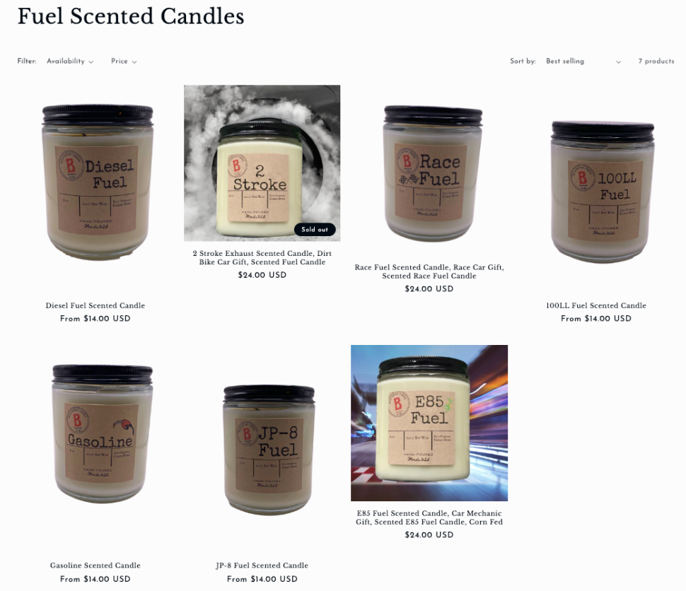 RichBurning Scented Candles Smell Like Gasoline, Diesel, Leaded Fuel